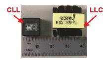 The only difference between the two prototypes is that different resonant inductors are applied. In LLC-SRC, the resonant inductor (L r ) has 7 µh inductance.