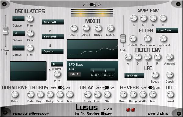 BONUS VSTi Lusus 2.0 Alternative version [has 3 analogue oscillators (instead of 2) and reverb].