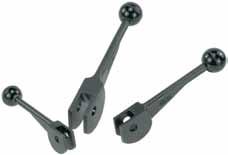 K0009 Double cam levers F H Tempered steel 1.7220, plastic ball Heat-treated and black oxide finish K0009.12 base radius Suitable hinge pin, see K0007.