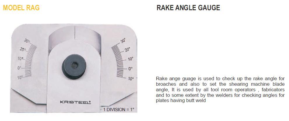 137 22 Rake Angle Gauge Make Disc