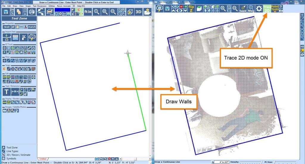 NOTE: Before you can use the Wall Elevation Builder tool you need to have the following: A 3D wall created with the 3D Builder tool from a line or continuous line.