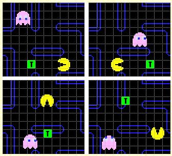 It requires the position of the node that is two nodes ahead of Pacman, in the direction Pacman is heading and then the position of the Ghost 1.