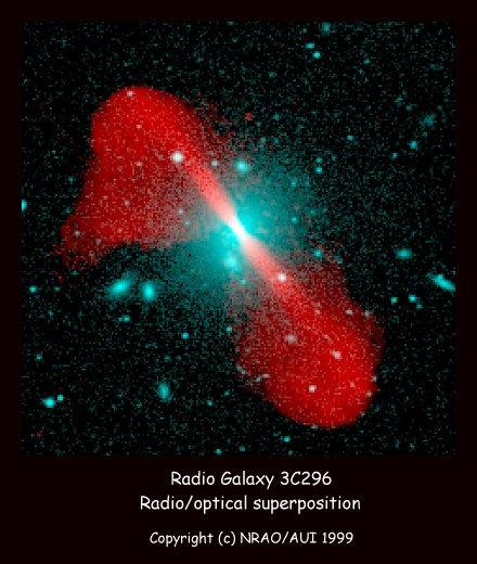 Radio Telescope Results This is a false-color image of the radio galaxy 3C296, associated with the elliptical galaxy NGC5532.