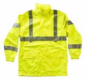 Button closure side vents ANSI 107-2015 Class E 3M Scotchlite Reflective Material Waterproof & breathable 150 denier Polyester fabric