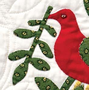 Taming Tiny Shapes with Cutaway Appliqué Small appliqué pieces can be difficult to handle. Bird s eyes, for example, can be made with fabric motifs such as a small flower or polka dot.