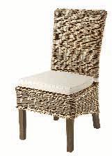 Natural rattan with stone coloured tie-on loose cushion White Wash Rattan High-back chair H:100cm x W:46cm Natural rattan with stone coloured tie-on loose cushion Vivetto Brown Wash
