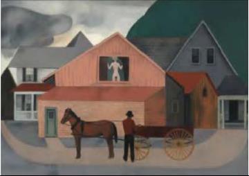 Peter Blume New England Barn, 1926 31 x 43 1/4 inches, framed Whitney Museum of American Art,