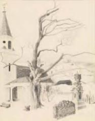 Peter Blume Sherman Church, 1934 Graphite on paper 22 3/4 x 17