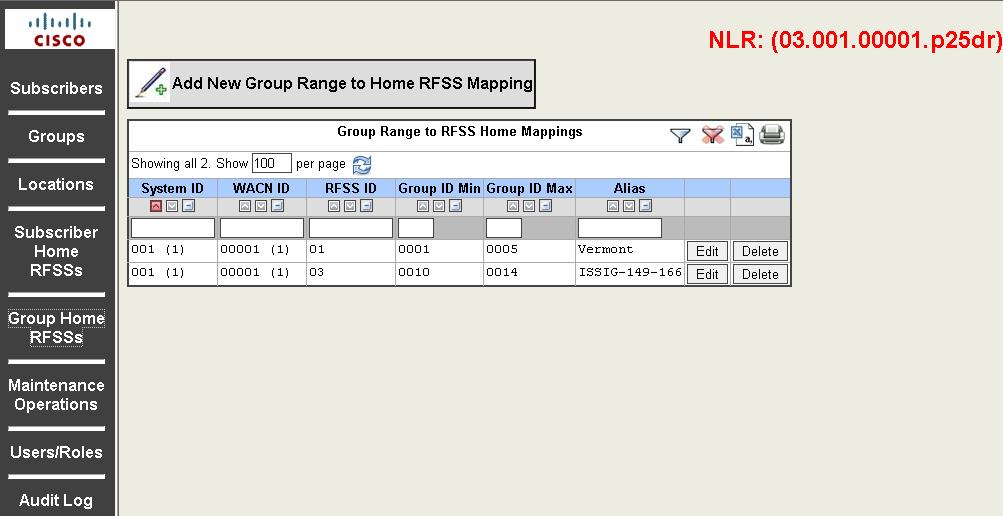 4. ISSIG Configurations via NLR Webpage Certain simple manual configuration tasks need to be performed so that the ISSIG knows about other remote RFSSs and ranges of IDs homed on their respective