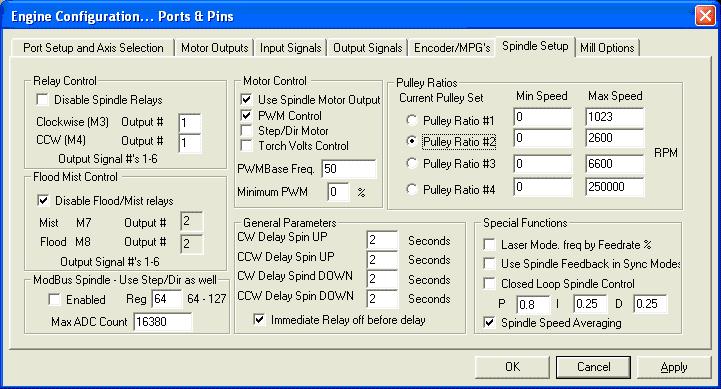 DigiSpeed-GX - Users Guide Page 15 Illustration 2: Mach3 Spindle Setup Tab This now concludes the configuration of the Mach3 software for the DigiSpeed-GX.
