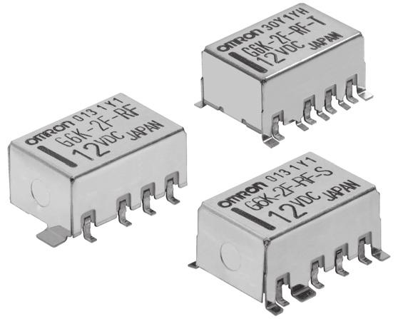 High Frequency Relay G6K-RF Surface Mount, 1GHz / 3 GHz Miniature DPDT, High Frequency Relay New Models with 3 GHz band available ( -T versions) Space-saving 1 GHz version with smaller ground