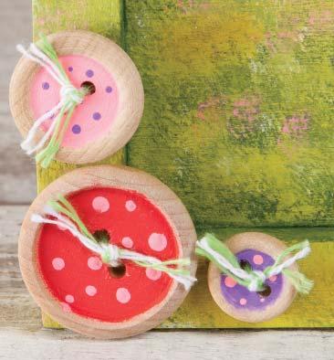 Dip dot the Olive Green button with Watermelon Slice, the Electric Pink buttons with Lavender, the Lavender buttons with Electric Pink, and the
