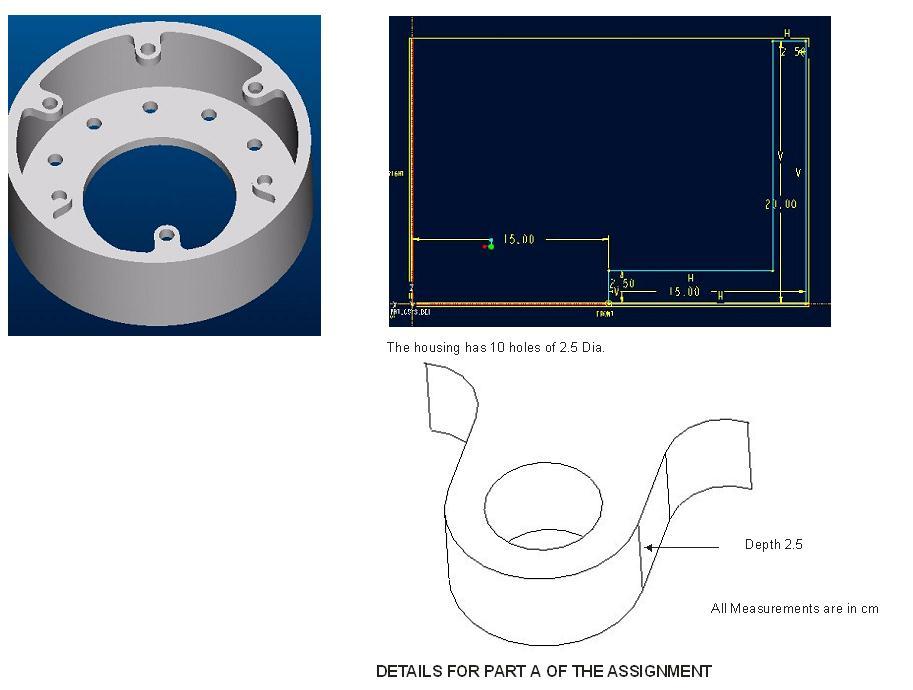 Part C Catia Modelling Process A description of each modelling process has been explained, using the given specification in Fig. 1. Figure 1. Given specification of product Bell housing jig.