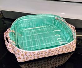 50 for class Hot Dish Casserole Carrier with Lynn Rogers* Wednesday, June 6 11:00am-2:00pm OR Monday, June 11 5:30-8:30pm Make a useful and decorative carrier for a 9x9 casserole dish.
