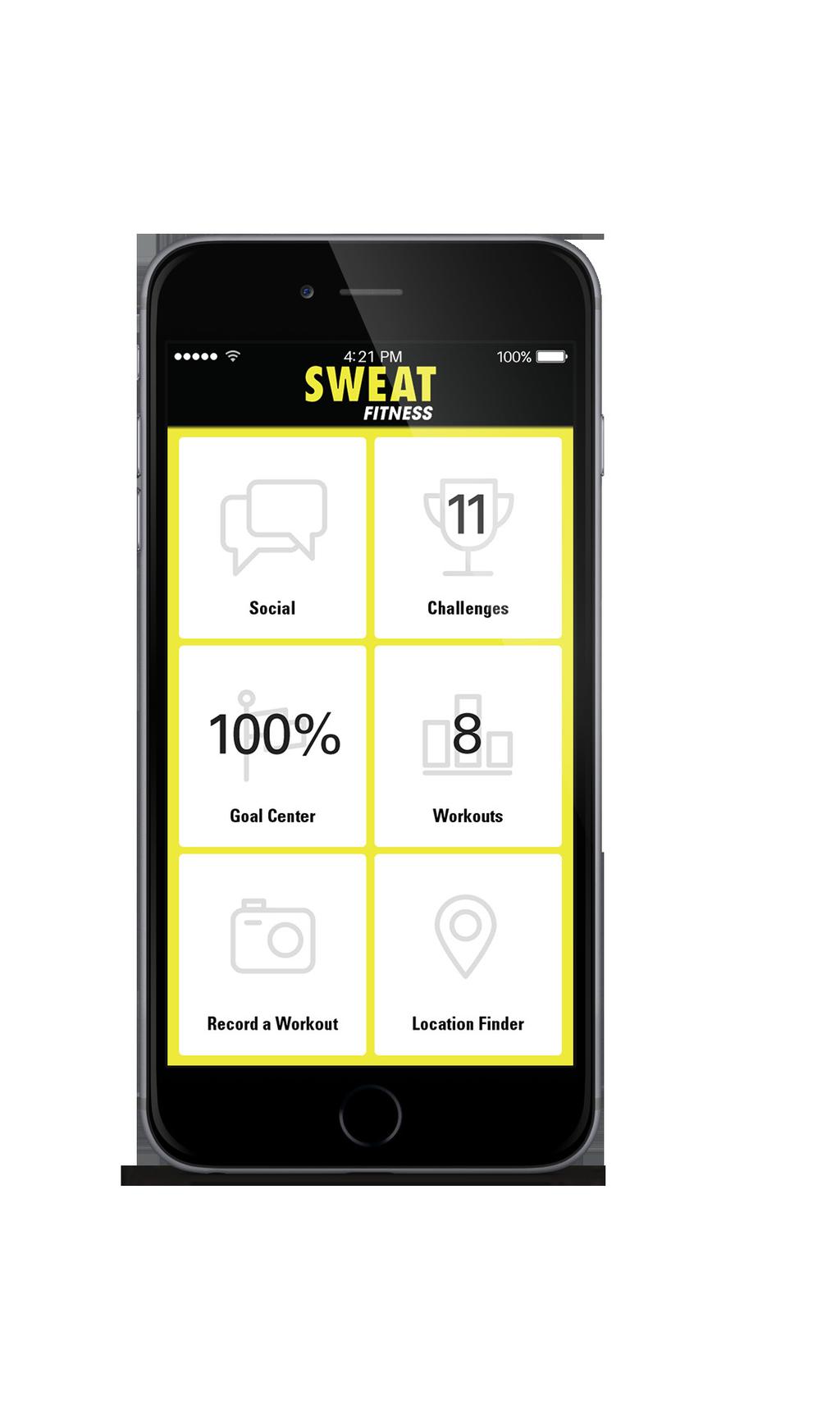 Download Today! SWEAT FITNESS APP THINGS JUST GOT EASIER. We want to make logging your workouts, rooting on friends, and booking your classes even easier. With our app you can do all of that!