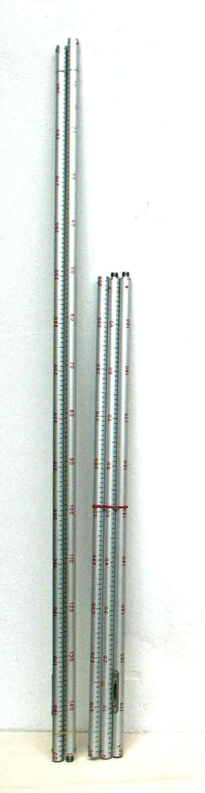 aluminun pole, m. 5 Wood meter pole, m.
