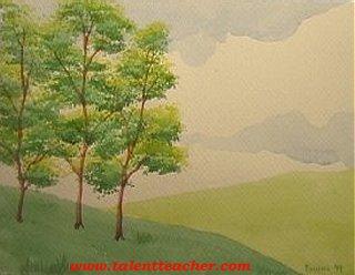 Here is a great project to start learning to paint color landscapes.