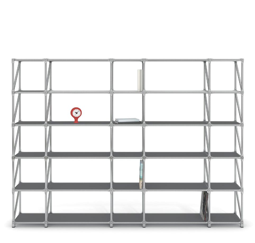 of 20 modules with 4 rear walls, 4 adjustable shelves