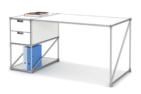 46 Desk Desktop 40186 white A container on the left or right, with one rear wall and 2
