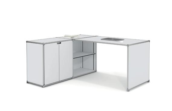 Workplace-combination 17885 white Shelf consisting of 6 modules with 6 rear