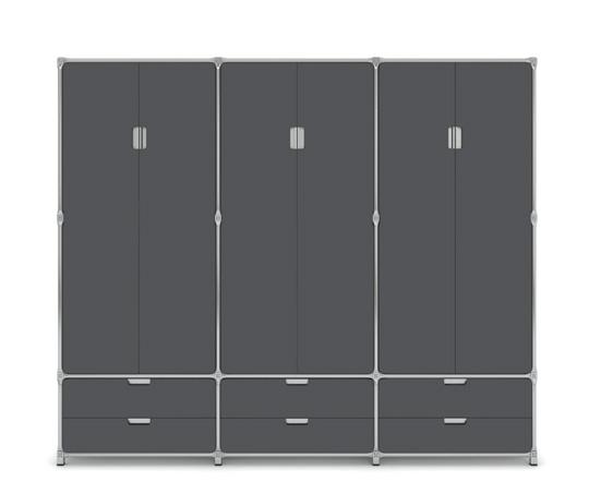 2 drawers, W 138 x H 223 x D 46 cm, item: #17912 Clothes cabinet 17903 consisting of 6 modules with 4 rear walls, 2 coat rack