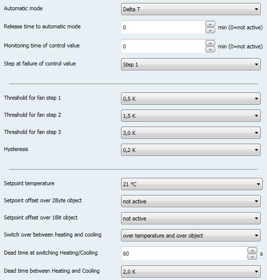 6.3.2 Automatic mode Delta T The following figure shows the available settings for the automatic mode via Delta T: Figure 39: Automatic mode - Delta T The following table shows the available