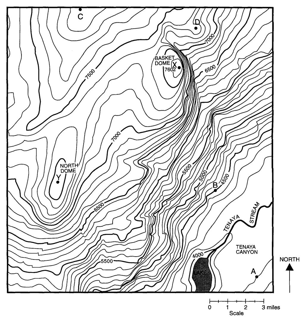 8. Base your answer to the following question on the contour map below.