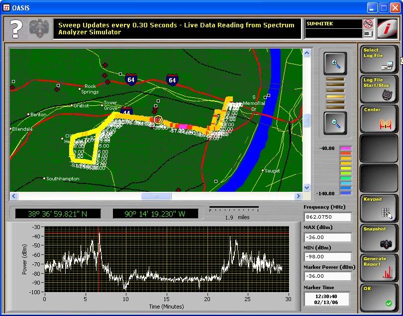 Problem Plot Signal Strength on a Map Solution Use the OASIS Drive Test Mapping Tool Log sweep