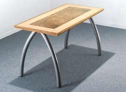 Bow legs available on glides or total-lock castors. Quick-fit legs store under table tops.