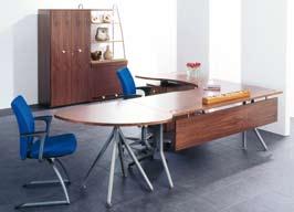 Brevis Brevis desks are offered on C-frames with integral vertical cable risers,
