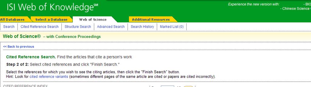 CITED REFERENCE SEARCHING GEORGES