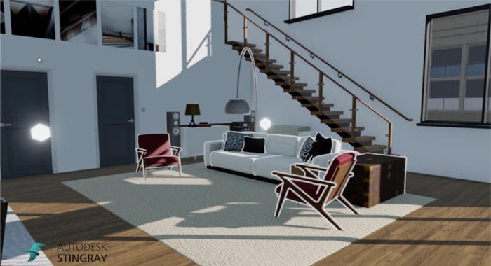 Exploring different furniture options in Autodesk Stingray VR software VR environments for architecture and construction projects have traditionally been created with powerful professional VR