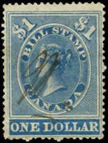 1864 Bill Stamp FB15 - $1 blue, p.