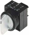 Non-illuminated Selector switches with 3 switch positions Switching sequence Non-illuminated I-O-II, 2 x 50 operating angle, latching Non-illuminated Non-illuminated Illuminated (including holder for