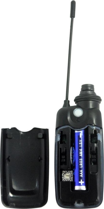 5. MINI TRANSMITTER If your system has been supplied with a Mini Transmitter then it will already be wired for an Aeromic or Cyclemic, E Mic or V Mic either attached to the frame or with an arm pouch