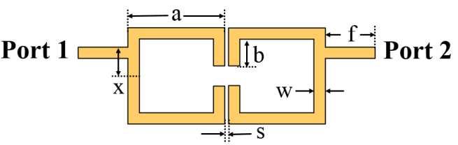 The proposed microstrip filters are based upon square open-loop resonator with tapped-feed. The filters are designed on a RT/Duroid substrate having a thickness h = 1.