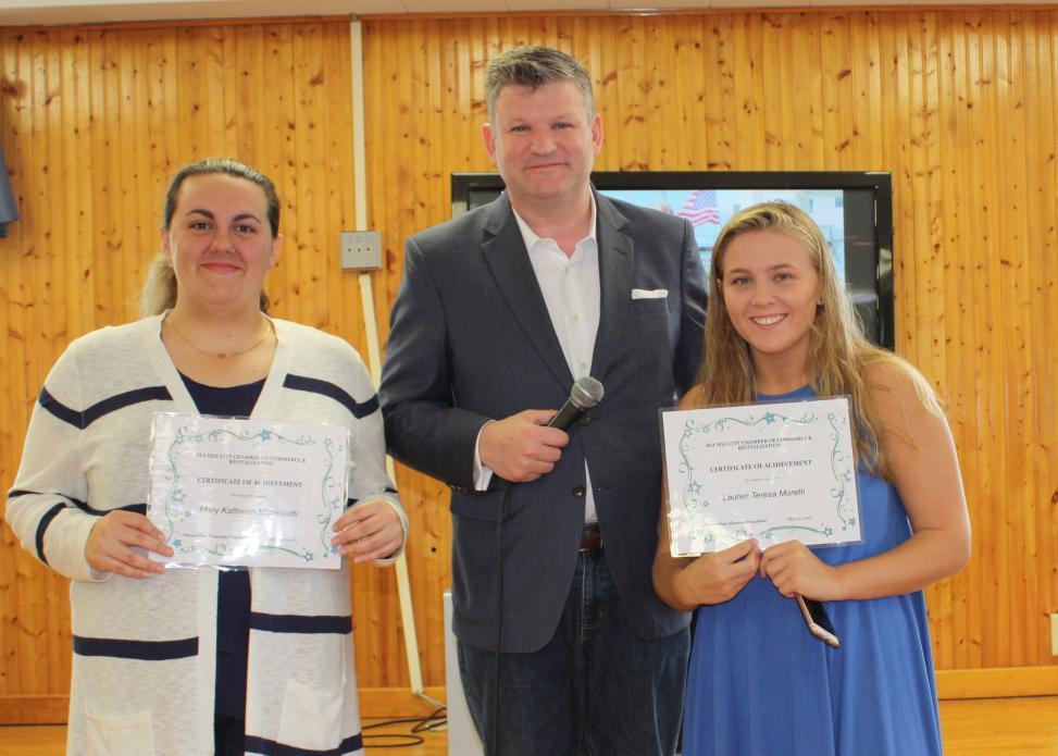 During the Community Day Awards Ceremony, the Chamber of Commerce & Revitalization presented their annual scholarships to two local students.