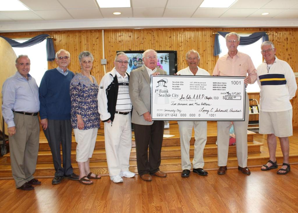 their annual Community Partnership Award (and a check for $2000) to a local civic organization that serves others. This year s recipient of that honor was AARP Chapter 710.