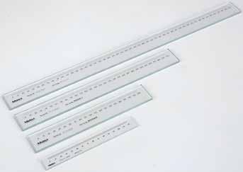 5+L/)µm, L = Measured length (mm) Glass material: Low expansion glass Thermal expansion coefficient: 8x -8 /K Graduation: mm Graduation thickness: 4µm Mass:.75kg (25mm),.