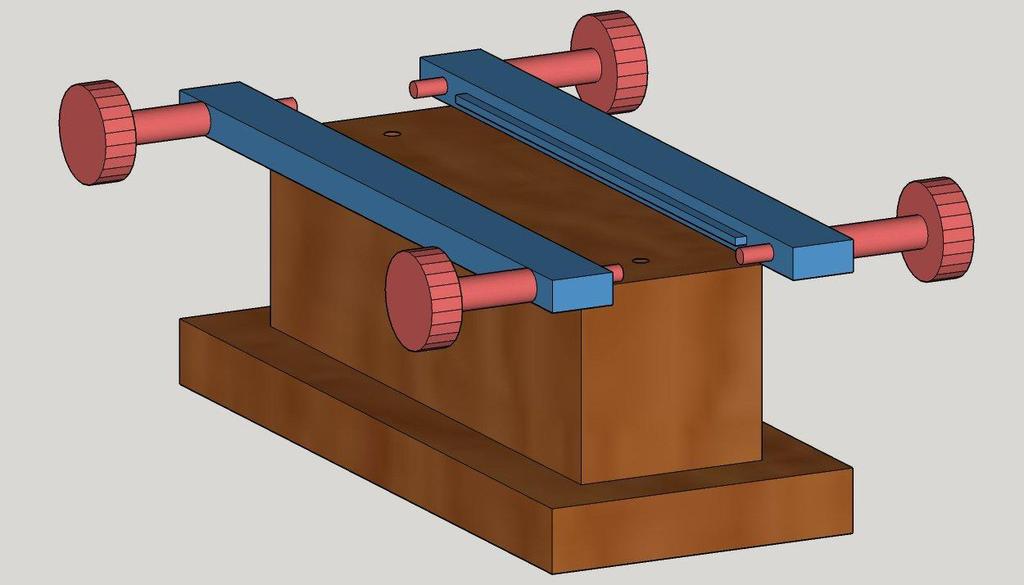 Clamping Shelves Shelf extensions on abrasive paper clamps fit into slots on jig base. Shelf extensions are smaller than the jig base slots.