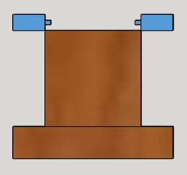 Clamping Shelves: an end view Shelf extensions fit into base slots and clamp abrasive paper into jig.