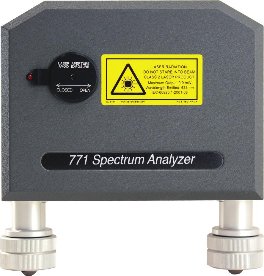 Convenient Laser Input A laser under test enters the VIS and NIR versions of the model 771 through a pre-aligned FC/UPC or FC/APC fiber-optic input connector.