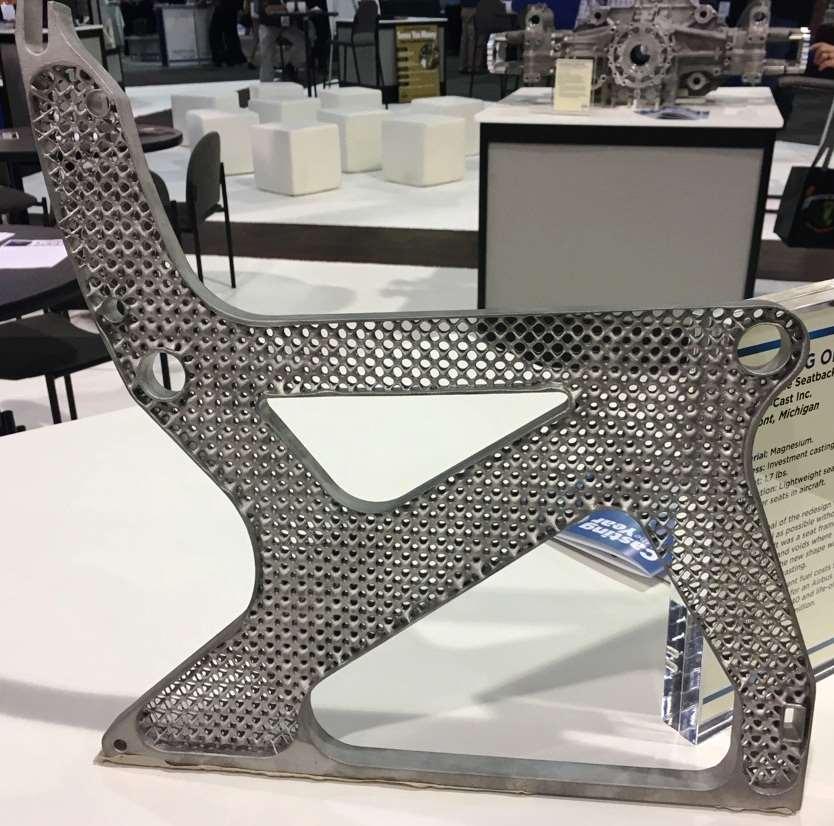 Magnesium Investment Cast Seat Frame Direct from AM Printed Pattern