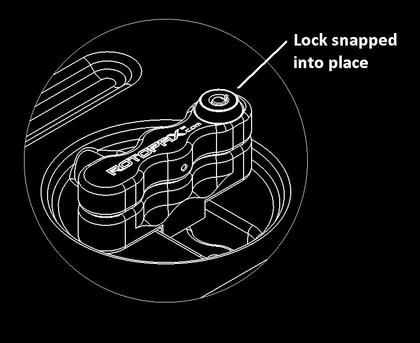 lock snap into place. The handle is now locked (see Figure 18 and 19).