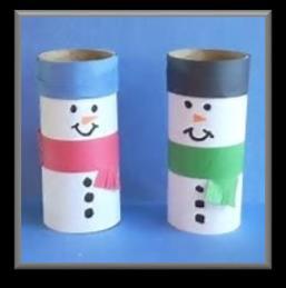 Your child may want to add a scarf, hat, earmuffs, eyes, nose, arms, etc. Optional: Make a few snowpeople and have your child tell you a story about the snowmen or put on a puppet show together.