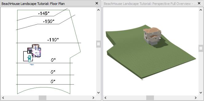 Home Designer Architectural 2018 User s Guide Flatten Pad flattens the building pad around the house. When this is unchecked, the terrain can slope where it intersects the house.