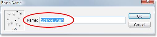 Scroll down the list of preset brushes until you come to the Starburst - Small brush. Click on it to select it.