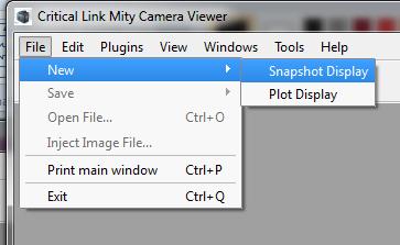 6 Display Image 1. To view the Image Data, load a Snapshot Display. Click on the File New Snapshot Display menu. 2. Select the Raw Image as the Source Snapshot Display.