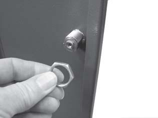 Fit the locking tab to the lock barrel with the short screw and washer as shown in Fig 9.
