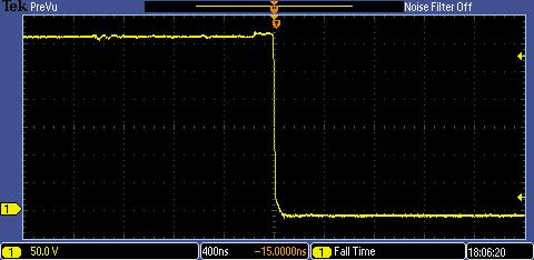 TIDA-00915 Test Results Inverter Output Falling dv/dt Switching at 300VDC F PWM = 100kHz